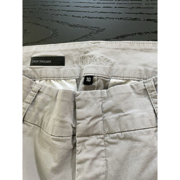 Kut from the Kloth Crop Trouser Women's Size 10 Taupe  25" Inseam Stretch Cotton - Picture 3 of 7